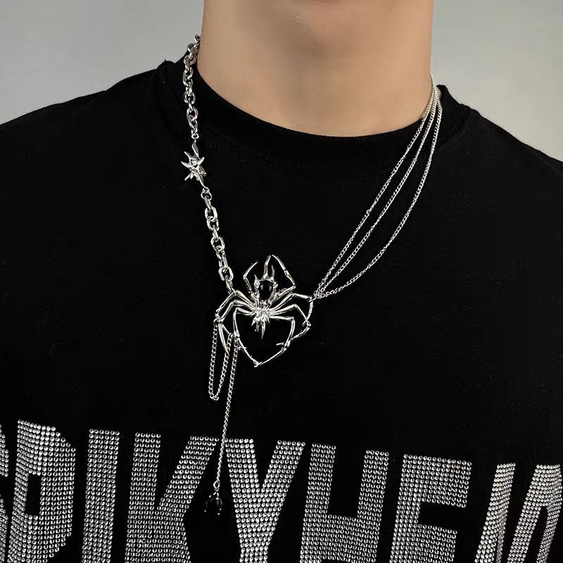 Dark Spider Pendant Necklace for Women – Unique Statement Choker with Sweet & Edgy Vibes